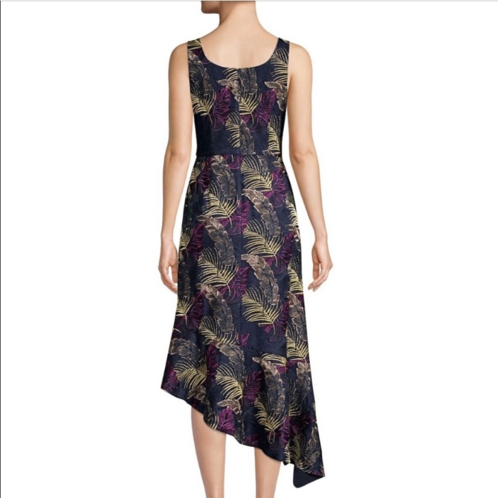 Aidan Mattox  asymmetrical V-neck Ruffle Hem sleeveless midi dress - Picture 12 of 13